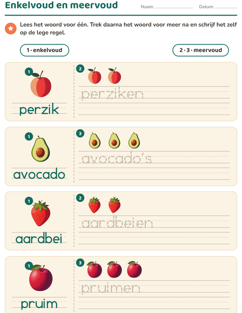 enkelvoud-en-meervoud-fruit-k287
