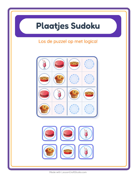 Beeldsudoku – Desserts en snoep