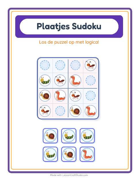 Beeldsudoku – Insecten en beestjes
