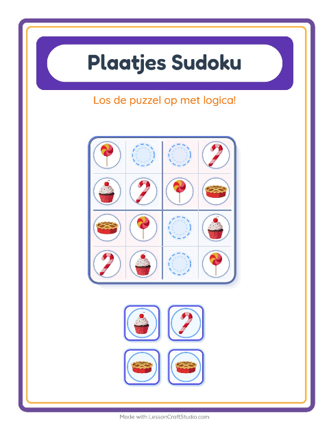 Beeldsudoku – Desserts en snoep