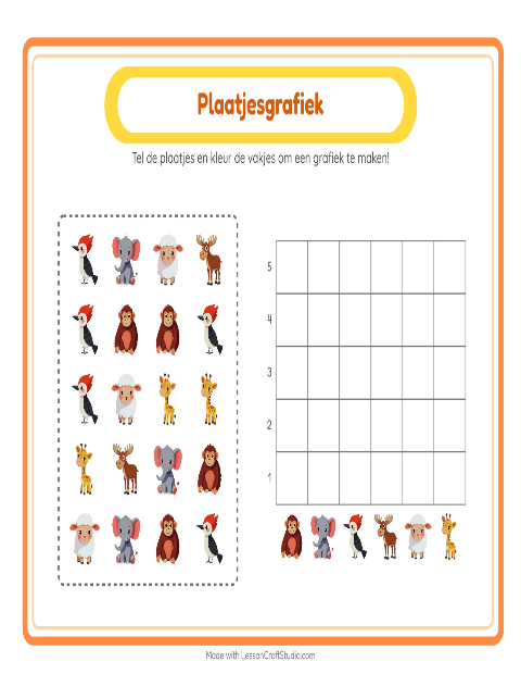 Voorbeeld van Tel en vul het diagram in: Dieren