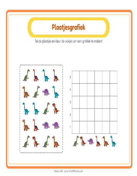 Voorbeeld van Tel en vul het diagram in: Dinosaurussen