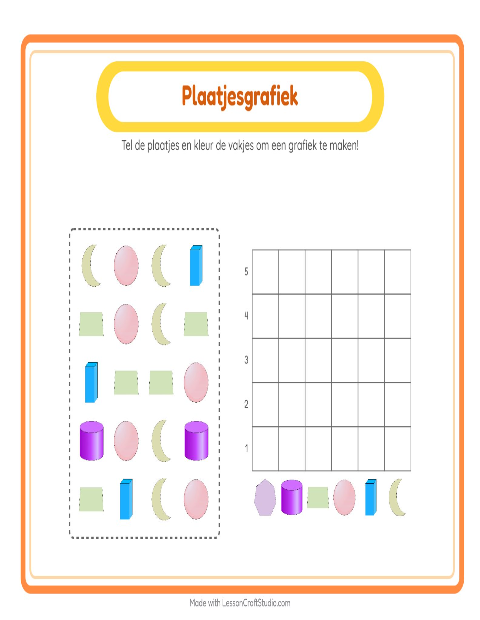 Voorbeeld van het Grafiek Tellen-werkblad met Vormen voor kleuterklas
