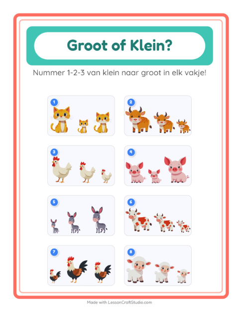 Groot en klein – Boerderijdieren