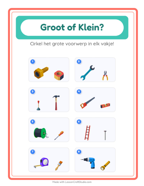 Groot en klein – Gereedschap
