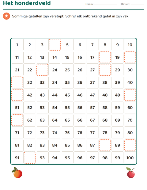 Honderdveld invullen – groep 3 — 5