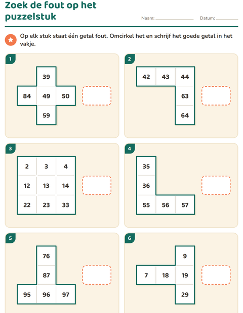 Zoek de fout op het puzzelstuk