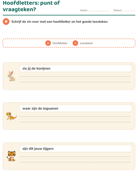 Hoofdletters en leestekens: punt of vraagteken?