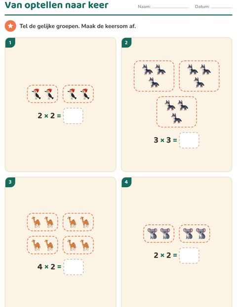 Keersommen met roosters – werkbladen groep 4 — 3