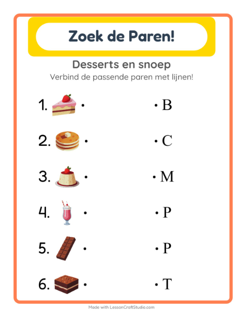 Beginletters – Desserts en snoep