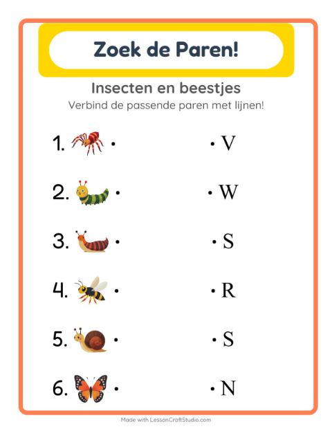 Beginletters – Insecten en beestjes