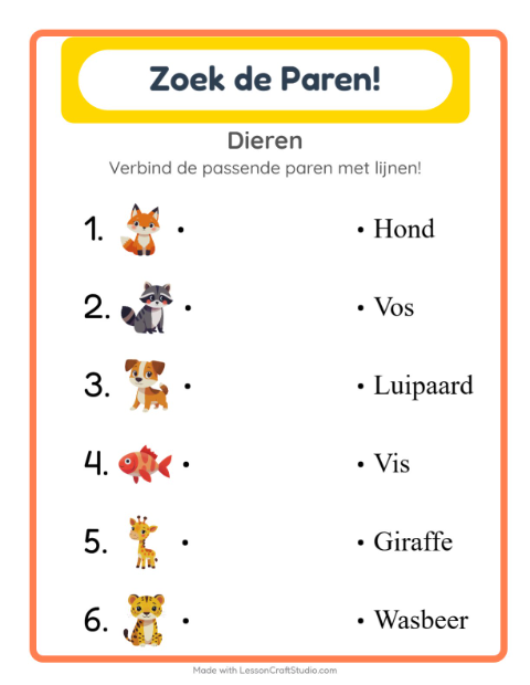 Woordjes lezen – Dieren