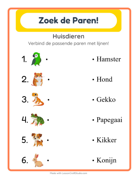 Woordjes lezen – Huisdieren