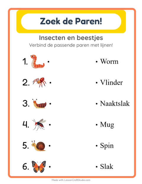 Woordjes lezen – Insecten en beestjes