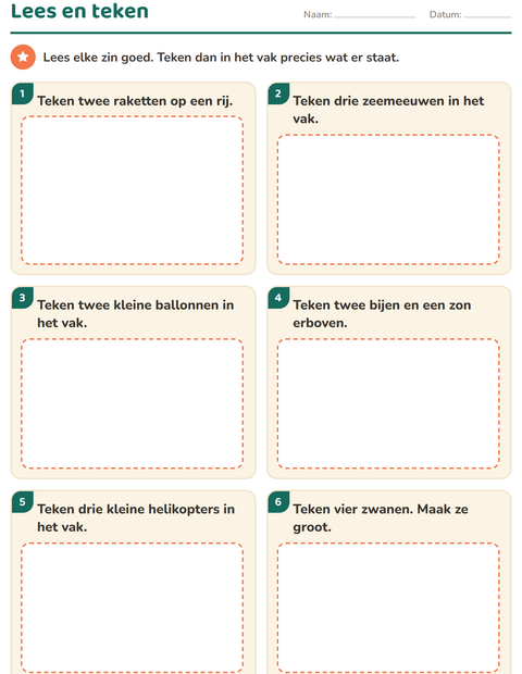 Voorbeeld van het Lees en doe-werkblad met Dingen die vliegen voor groep 3