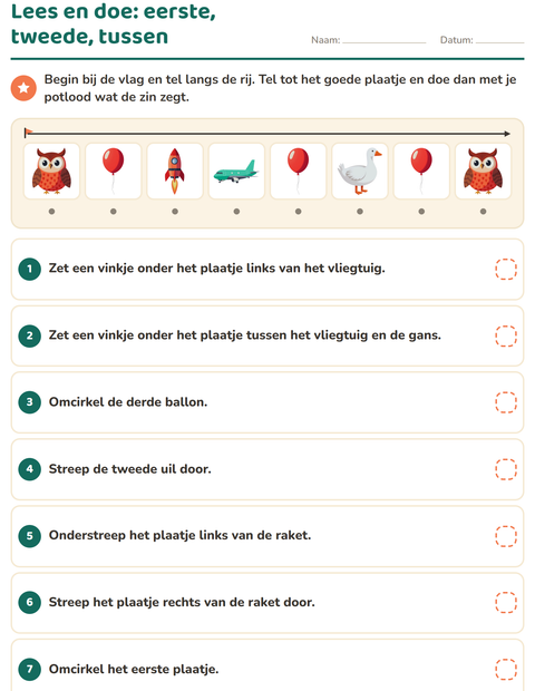 Voorbeeld van het Lees en doe-werkblad met Dingen die vliegen voor groep 3