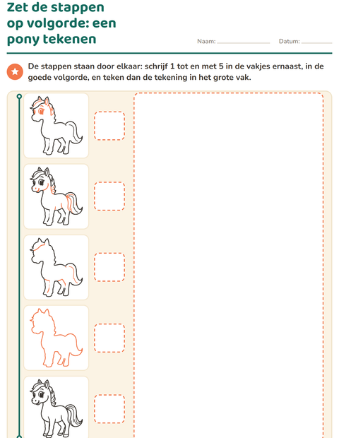 Voorbeeld van het Leren tekenen-werkblad voor groep 3