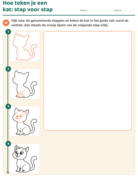 Hoe teken je een kat: stap voor stap
