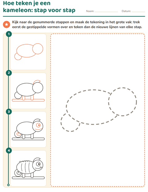 Voorbeeld van het Leren tekenen-werkblad voor kleuterklas