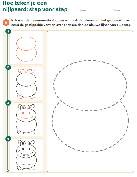 Voorbeeld van het Leren tekenen-werkblad voor kleuterklas