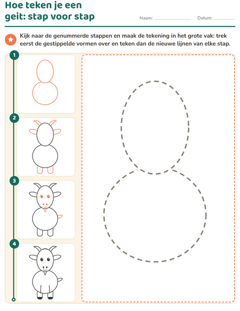 Voorbeeld van het Leren tekenen-werkblad voor kleuterklas