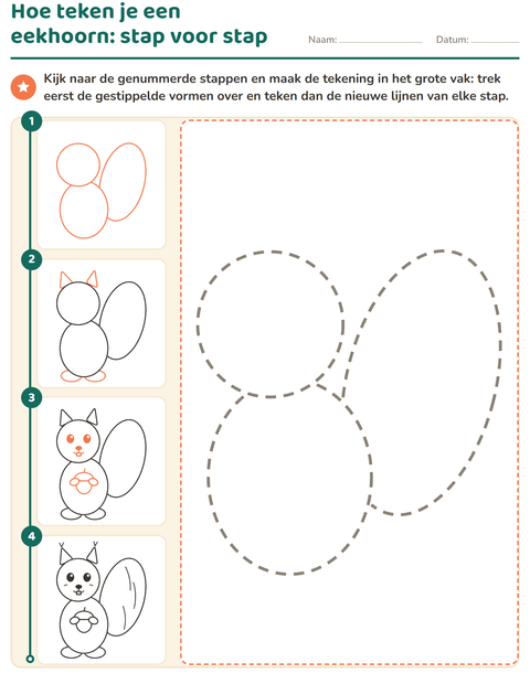 Voorbeeld van het Leren tekenen-werkblad voor kleuterklas