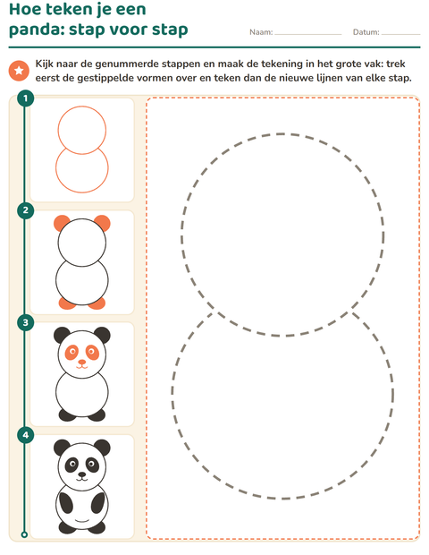 Voorbeeld van het Leren tekenen-werkblad voor kleuterklas