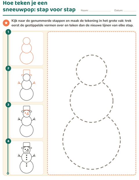 Voorbeeld van het Leren tekenen-werkblad voor kleuterklas