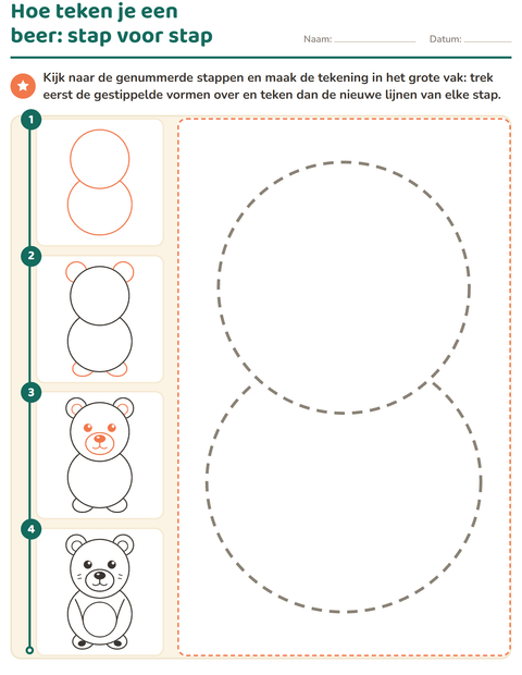 Voorbeeld van het Leren tekenen-werkblad voor kleuterklas