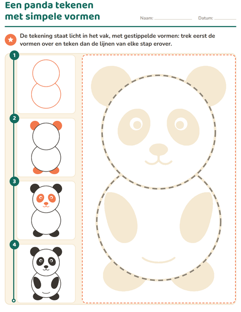Voorbeeld van het Leren tekenen-werkblad voor kleuterklas