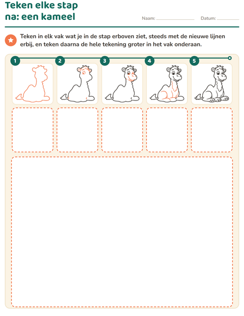 Voorbeeld van het Leren tekenen-werkblad voor groep 3