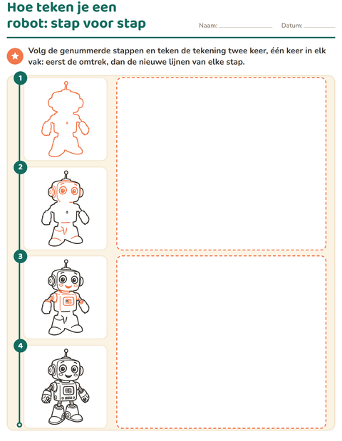 Voorbeeld van het Leren tekenen-werkblad voor kleuterklas