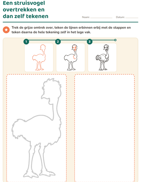 Voorbeeld van het Leren tekenen-werkblad voor kleuterklas
