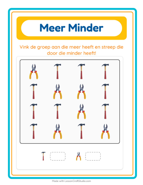 Meer en minder – Gereedschap
