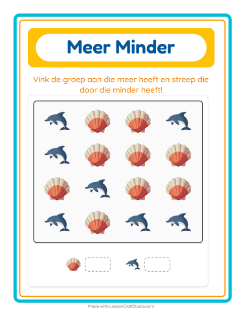 Voorbeeld van het Meer Of Minder-werkblad met Zomer voor peuterklas
