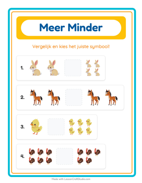 Meer en minder – Boerderijdieren