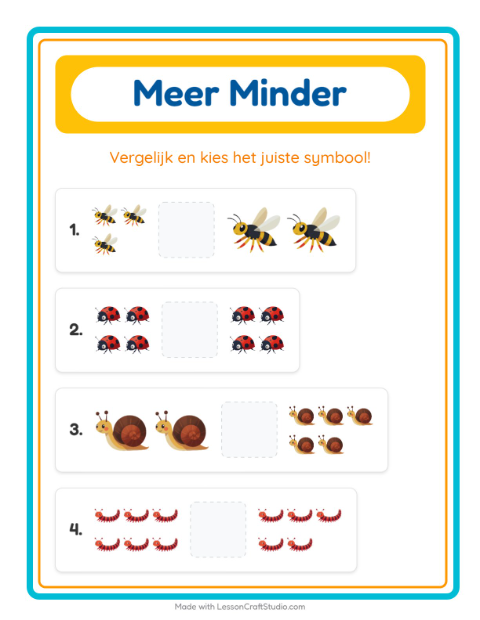 Meer en minder – Insecten en beestjes