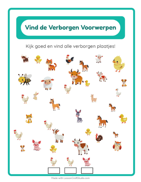 Speur de plaatjes – Boerderijdieren