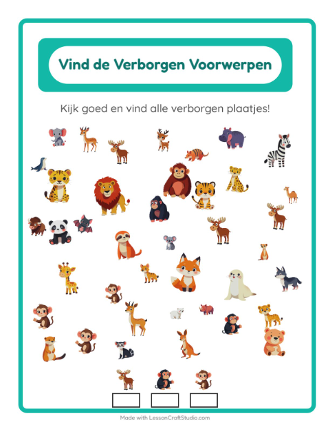 Speur de plaatjes – Dierentuindieren
