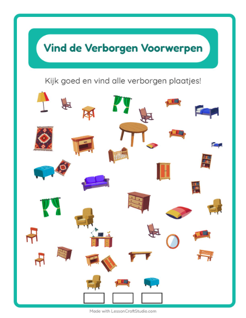 Speur de plaatjes – Meubels