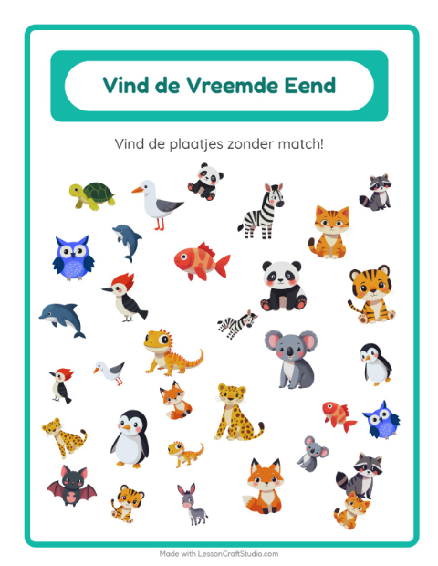 Welke hoort er niet bij – Dieren