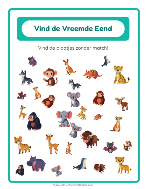 Welke hoort er niet bij – Dierentuindieren