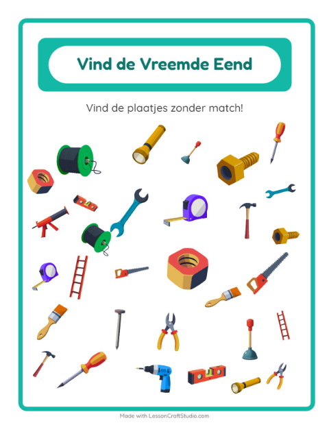 Welke hoort er niet bij – Gereedschap