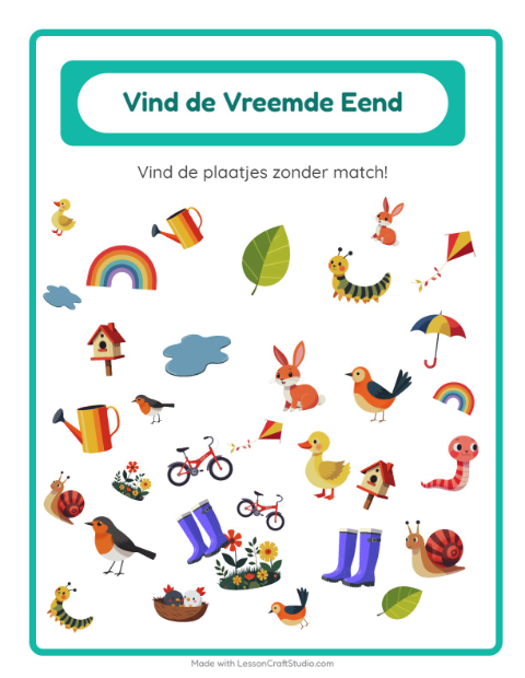 Welke hoort er niet bij – Lente
