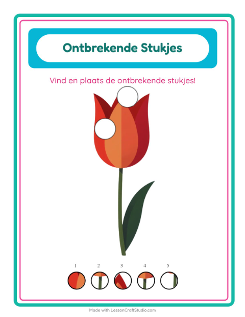 Voorbeeld van het Ontbrekende Stukken-werkblad met Pasen voor kleuterklas