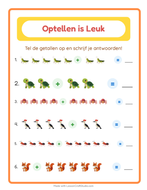Optellen tot 10 – Boswezens