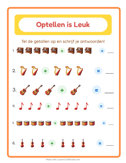 Optellen tot 10 – Muziek