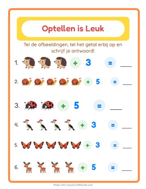 Optellen tot 10 – Boswezens