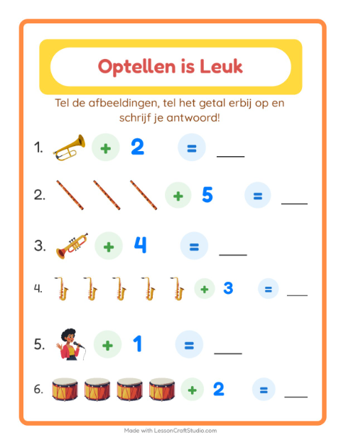 Optellen tot 10 – Muziek