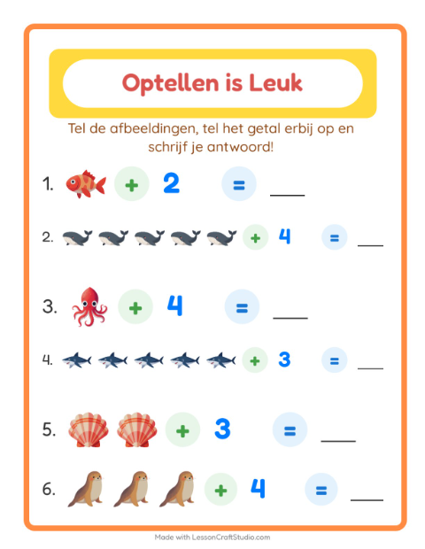 Optellen tot 10 – Oceaanleven